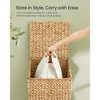25-Gallon Handwoven Laundry Hamper with Lid and Washable Liner, Natural Water Hyacinth Basket with Wooden Feet, Steel Frame - 3 of 4