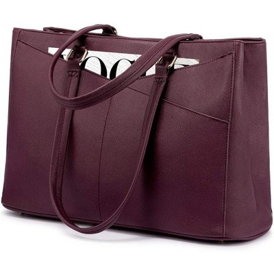 Laptop Tote Bag for Women 15.6 Inch Waterproof Leather Computer Bags Business Office Work Briefcase