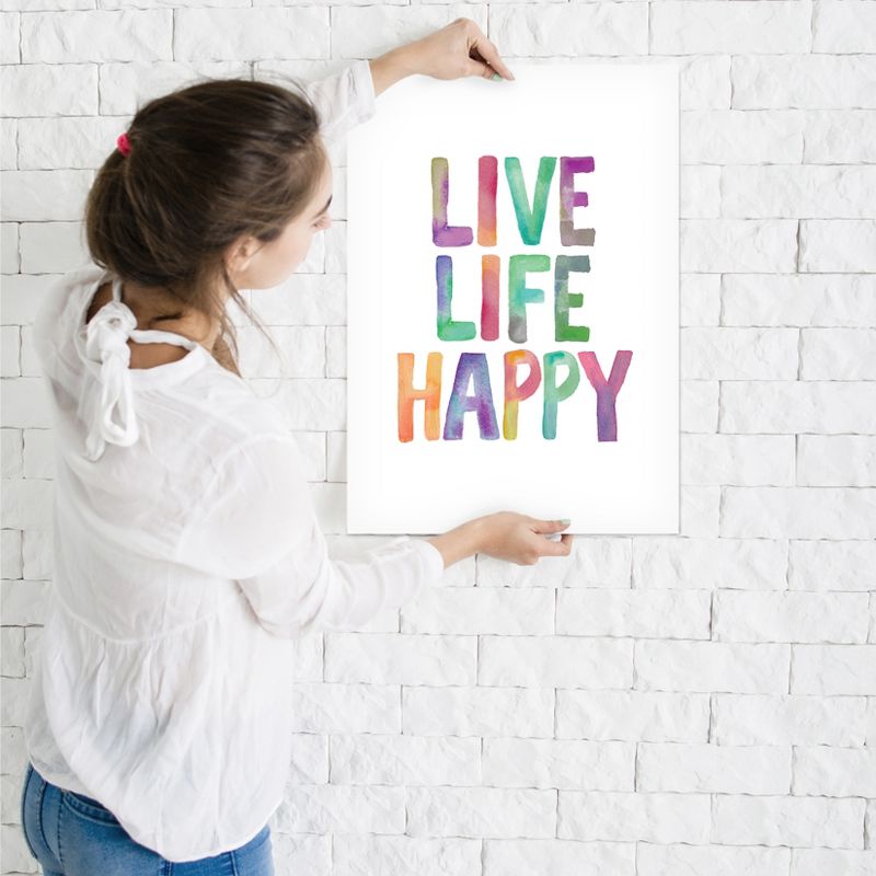 Americanflat Minimalist Motivational Live Life Happy By Motivated Type Poster, 3 of 7