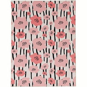 HomeStock Washable Laurel Ivory/Pink 3x5, Transitional, Machine Woven with Printed Designs - 1 of 4