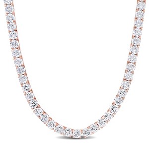 EVERLY JEWELRY | Rose Plated Sterling Silver 46.35 CT TGW Cubic Zirconia Necklace, 17-inch - 1 of 4