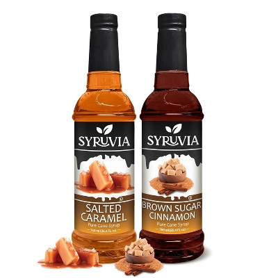 Syruvia Coffee Flavors Variety Pack: Salted Caramel & Brown Sugar Cinnamon 25.4 fl oz Syrup