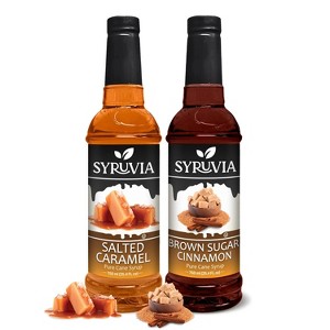 Syruvia Coffee Flavors Variety Pack: Salted Caramel & Brown Sugar Cinnamon 25.4 fl oz Syrup - 1 of 4