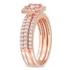 EVERLY JEWELRY  |   Rose Plated Sterling Silver 1 1/3 CT TGW  Created White Sapphire Bridal Set Ring - 2 of 4