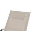 vidaXL Sun Lounger with Pillow Aluminum and Textilene Cream - 3 of 4