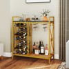 Tangkula Freestanding Floor Wine Rack, Wooden Coffee Bar Table w/ Wine Storage - 4 of 4