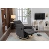 Cotton Linen 360° Swivel Rocking Recliner Chair with Adjustable Backrest, Footrest & Right Pocket - 2 of 4