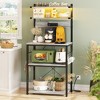 Aheaplus Kitchen Storage Rack with Power Outlet, Coffee Bar Station with LED Lights, Bakers Rack with 6 S-Shaped Hooks - 2 of 4