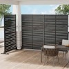 Wooakway 142"W x 72"H Black Metal Trellis Panel Outdoor Garden Privacy Screen with Scroll Design Indoor Room Divider for Patio Balcony and Yard Decor - 3 of 4