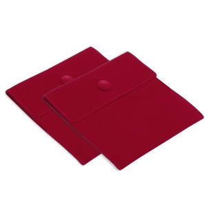 Unique Bargains Velvet Snap Button Dense Stitches Jewelry Bag 2 Pcs - 1 of 4