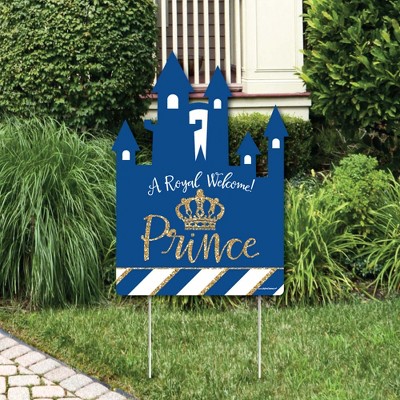 Big Dot of Happiness Royal Prince Charming - Party Decorations - Baby Shower or Birthday Party Welcome Yard Sign