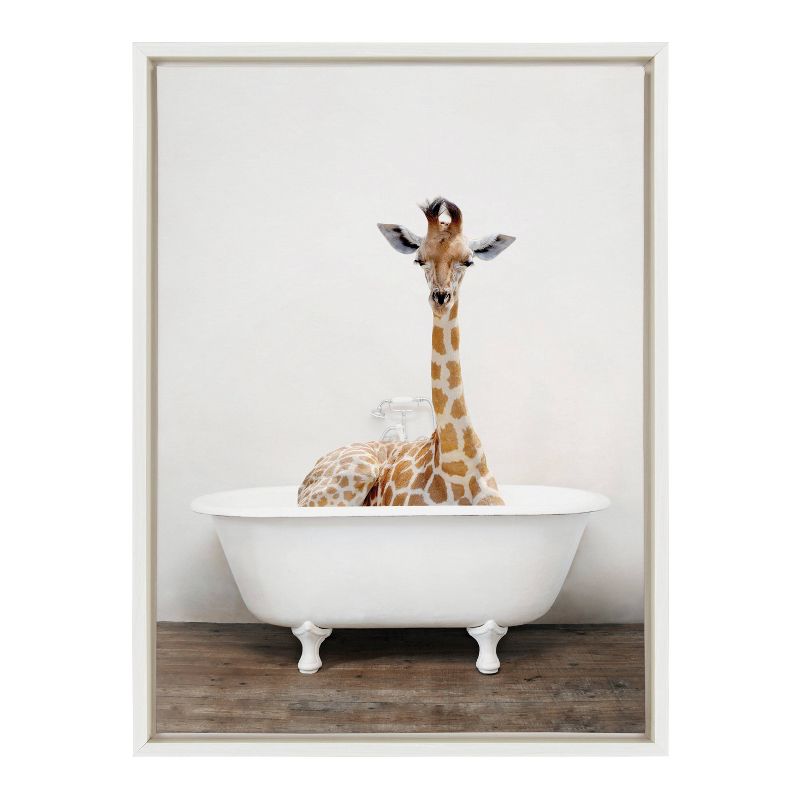 18&#34; x 24&#34; Sylvie Giraffe 2 in The Tub Color Framed Canvas by Amy Peterson White - Kate &#38; Laurel All Things Decor, 3 of 8