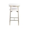 Meridian Furniture,Lupita White Vegan Leather Counter Stool, Set of 2 - 4 of 4