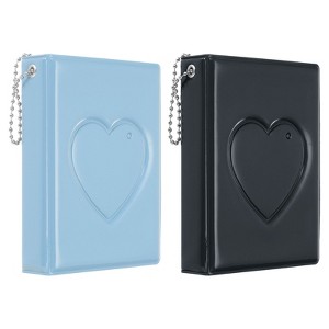 Unique Bargains Small Love Heart Hard Shell Mini Photocard Binder Album 2 Pcs - 1 of 4