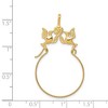 Black Bow Jewelry 14k Yellow Gold Doves and Flower Charm Holder Pendant, 25mm (1 inch) - 3 of 4