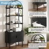 MOEPISY 71 Inch 5 Tier Shelf, Large Bookcase with 2 Door Storage Cabinet Modern Tall Broad Bookshelves Organizer Black - 3 of 4