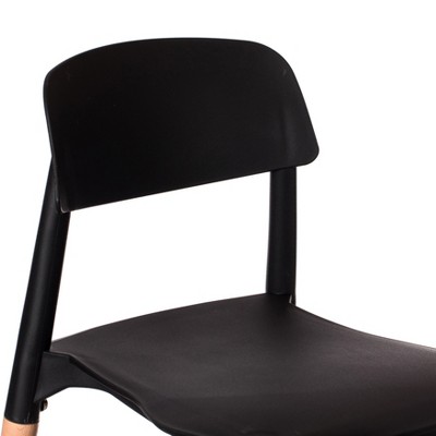 High Black Wood Side Chair with Modern Design