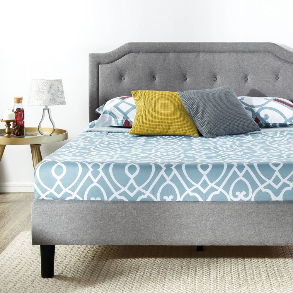 Photos - Wardrobe Zinus King Kellen Upholstered Platform Bed Frame Light Gray  