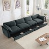 AENKYO Modern Crescent Cloud Oversized Sectional Sofa with Storage Removable Ottoman, Chenille Fabric 2-6 Seater for Living Room, Easy to Assemble - 2 of 4