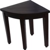 HomeRoots Compact Teak Corner Shower Or Outdoor Bench With Shelf In Brown Finish - 3 of 4