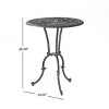 Osparple Outdoor Patio Furniture Bistro Set Aluminum Hollow Design Bar Conversation Chairs and Round Table for Garden, Backyard, Terrace - 3 of 4