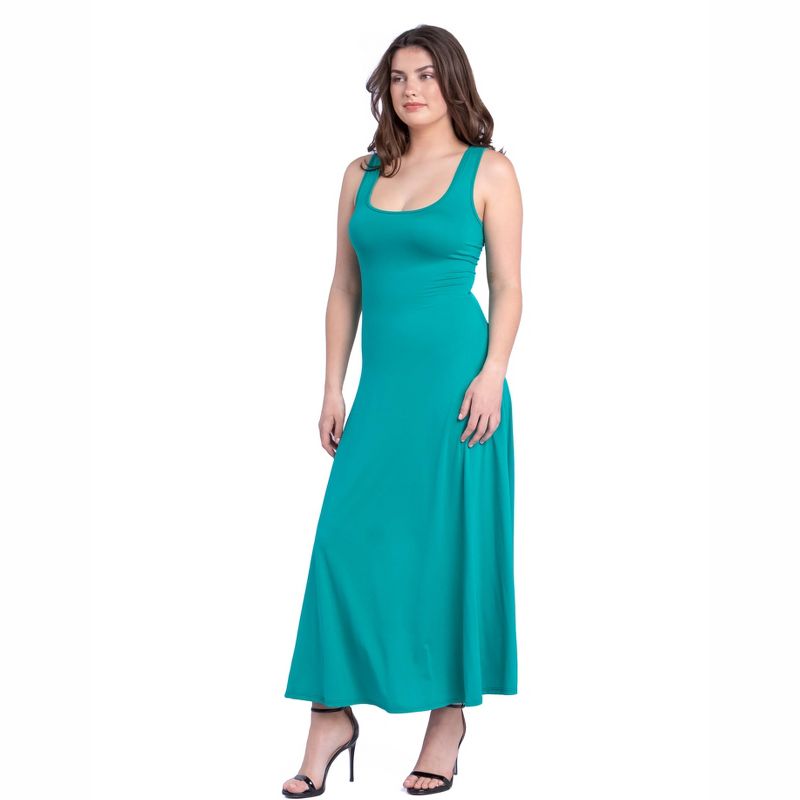 24seven Comfort Apparel Slim Fit A Line Sleeveless Maxi Dress, 2 of 5
