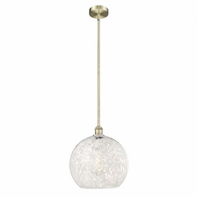 White Mouchette - 1 Light Stem Hung Pendant In Modern Style-16.13 Inches Tall and 13.75 Inches Wide