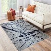 LunaLulinlk Luxury Area Rug in Gray with Navy Blue Abstract Design - 3 of 4