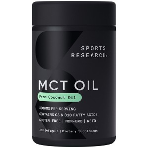 Sports Research MCT Oil, 3,000 mg, 120 Softgels (1,000 mg per Softgel) - 1 of 3