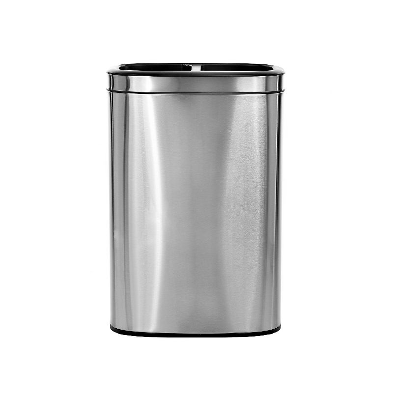 Alpine Industries Stainless Steel 2-Compartment Trash Can with Open Lid 10.5-Gallon 2/Pack, 3 of 8