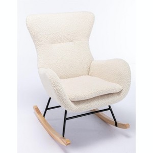 NicBex Teddy Fabric Glider Rocking Chair,Upholstered Nursery Rocking Chairs with High Backrest and Armrests,Nursing Chair for Bedroom - 1 of 4