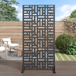 PexFix Metal Freestanding Privacy Screen Garden Fence For Deck Patio Balcony Outdoor Privacy Panel Streets Pattern - 1 of 4