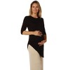Maternity Long Sleeve Knee Length Asymmetrical Tunic Top - 24seven Comfort Apparel™ - 2 of 4