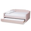 Lennon Velvet Fabric Upholstered Daybed with Trundle - Baxton Studio - 2 of 4