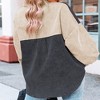 Women's Color - Block Corduroy Shirt, Stylish and Versatile Long - Sleeve Button - Down Top - 2 of 4
