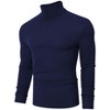 BLUEMING Men's Turtle Neck Sweater Tops Knitted Rib Textured Mens Basic Tops Lightweight Thermal Base Layer - 3 of 4