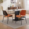 FONTOI Dining Chairs Set of 2, Faux Leather Chair with Bentwood Back, Upholstered Chair with Adjustable Foot, Orange, 19"*32.8"*22.6" - 2 of 4