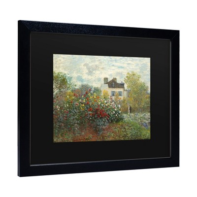 Trademark Fine Art -Claude Monet 'The Artist'S Garden In Argenteuil' Matted Framed Art