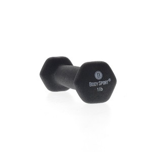 Body Sport Neoprene Dumbbell Weight, Strength Training Equipment for Home Gym, Black - 1 of 4