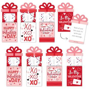 Big Dot of Happiness Assorted Happy Valentine’s Day - Valentine Hearts Party Money and Gift Card Sleeves - Nifty Gifty Card Holders - Set of 8