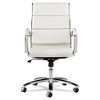 Alera Alera Neratoli Mid-Back Slim Profile Chair, Faux Leather, Up to 275 lb, 18.3" to 21.85" Seat Height, White Seat/Back, Chrome - 4 of 4