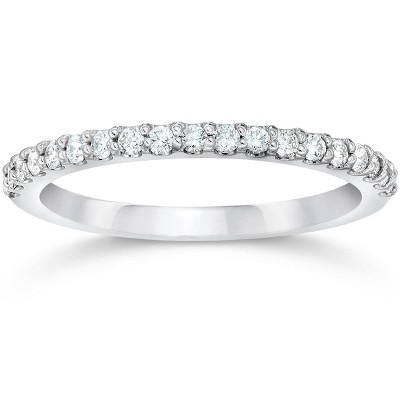 Pompeii3 Diamond Wedding Ring Band Classic 14k White Gold Engagement Anniversary Ring