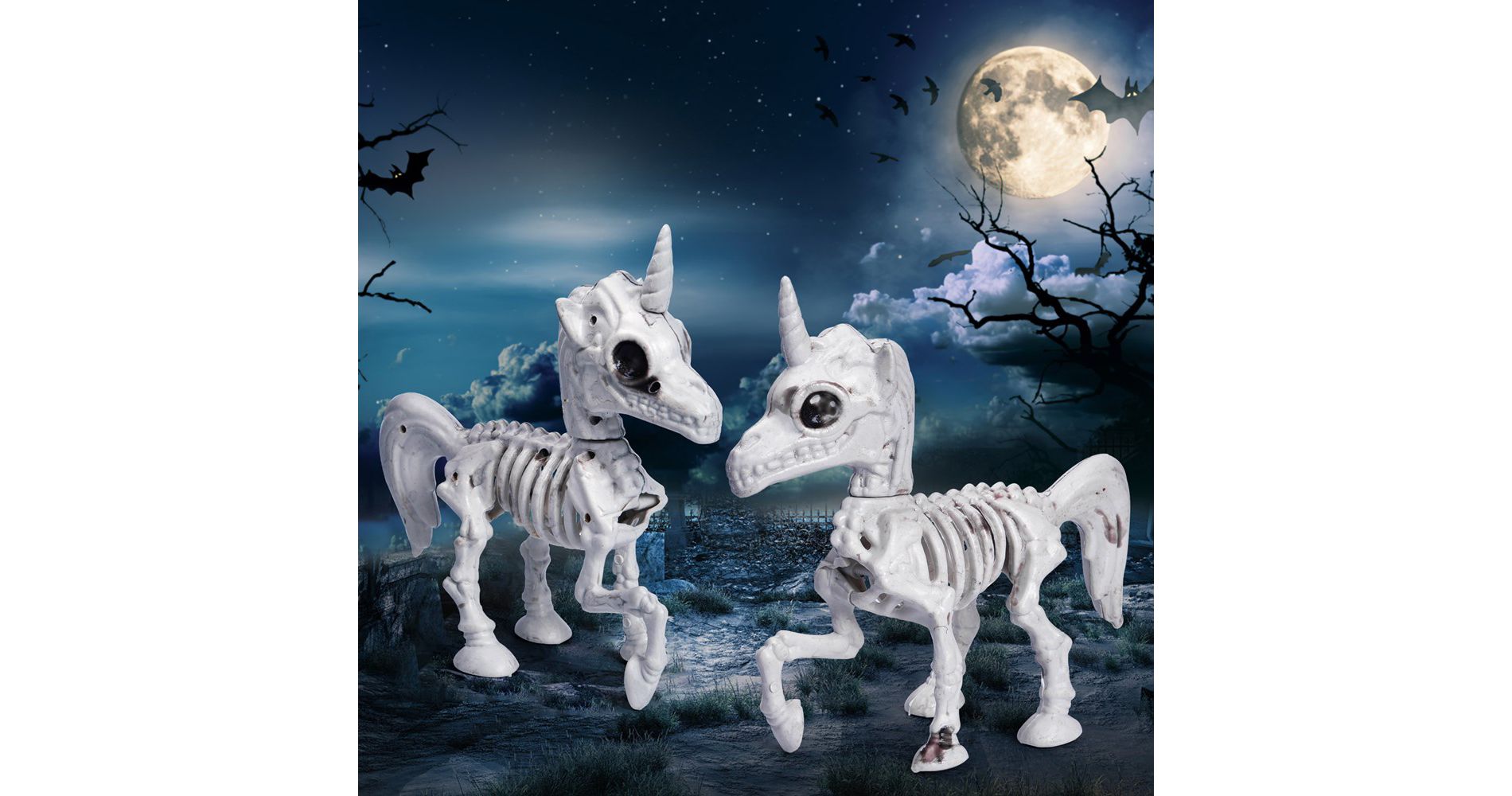Nifti Nest 2 PCS Halloween Unicorn Skeletons
