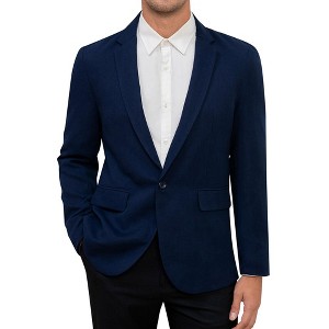 Men's Casual Blazer Sport Coat Slim Fit One Button Suit Lightweight Sport Jacket - 1 of 4