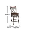 Kensington Hill Hartley Bronze Swivel Bar Stool Brown 25 1/2" High Traditional Faux Leather Cushion with Backrest Footrest for Kitchen Counter Height - 4 of 4