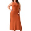 Agnes Orinda Women's Plus Size Knit Crewneck Sleeveless Casual Midi Sweater Dresses - 2 of 4