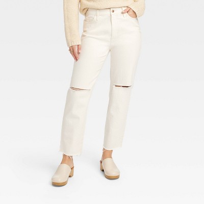 Women's Super-High Rise Curvy Vintage Straight Jeans - Universal Thread™ White