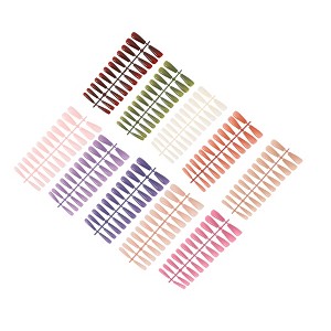 Unique Bargains Women's Beautiful Fake Nails Colorful 240-pieces Per Set - 1 of 4