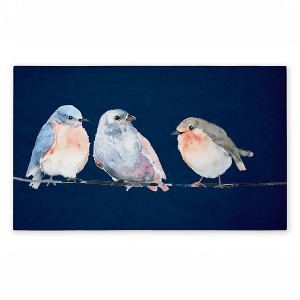 Stupell Industries Perched Trio of Song Birds Printed Outdoor Door Mat, design by Lorenzo Collective, 18"x30" - 1 of 4