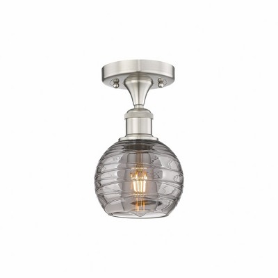 Athens Deco Swirl - 1 Light Semi-Flush Mount In Industrial Style-8.25 Inches Tall and 5.88 Inches Wide